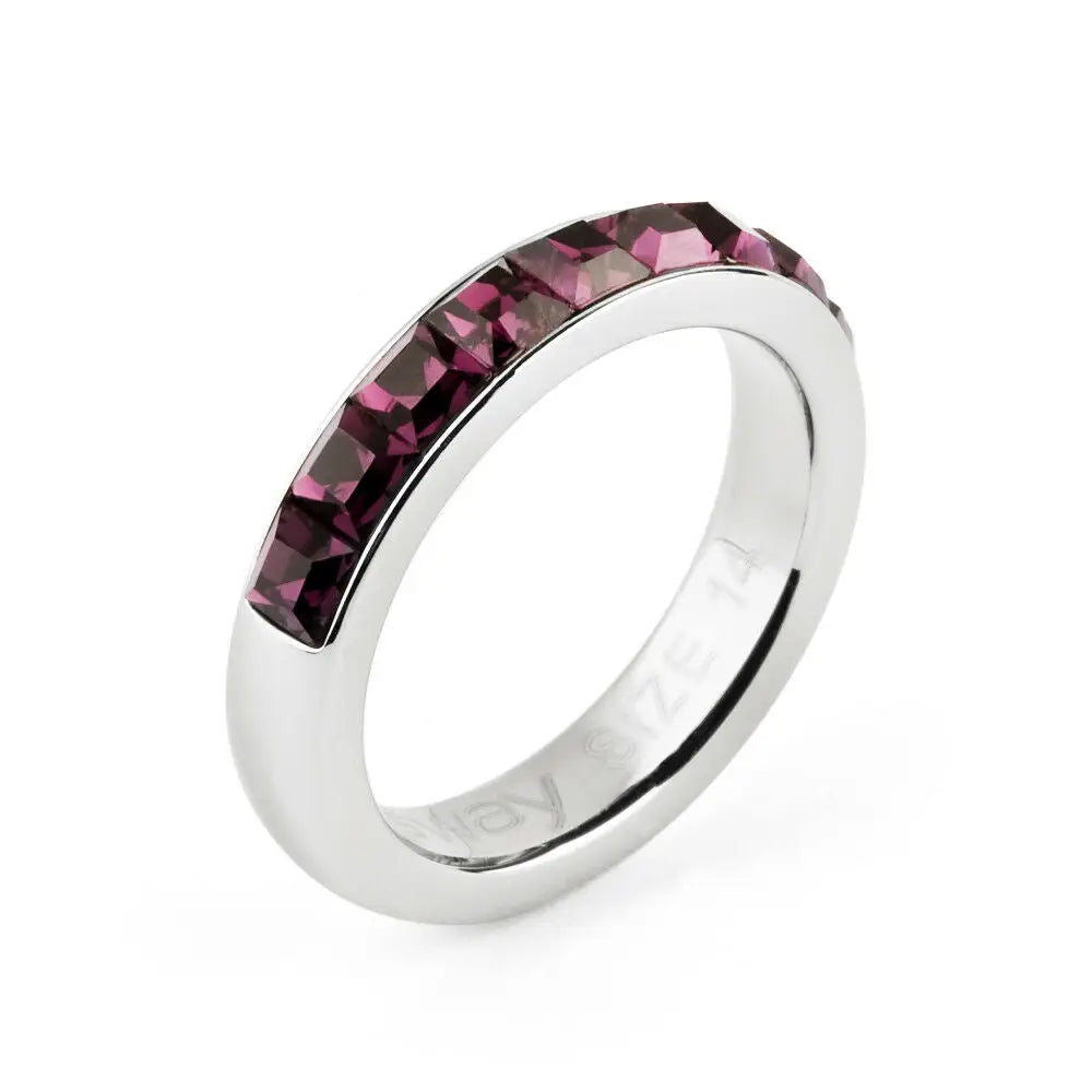 Anello donna Brosway Tring BTGC21E in argento con gemme viola, taglia 20