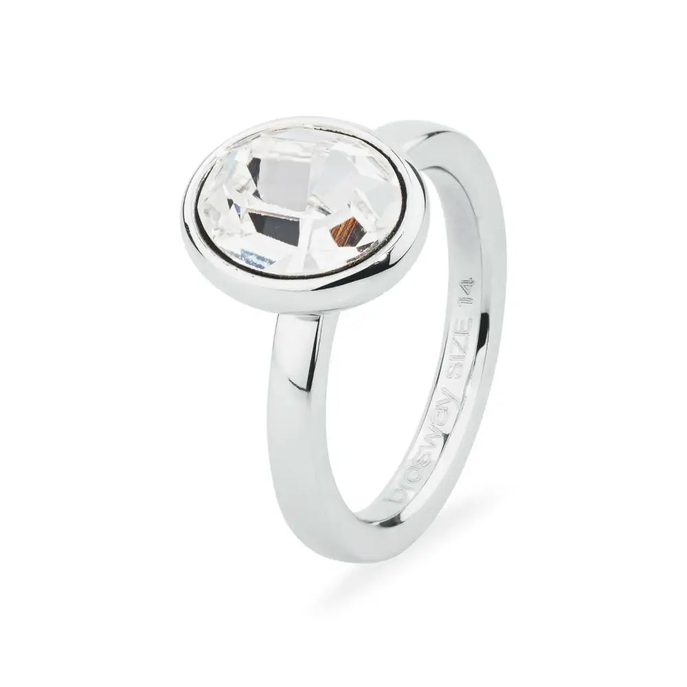 Anello donna Brosway Tring BTGC21E in argento con gemma trasparente grande