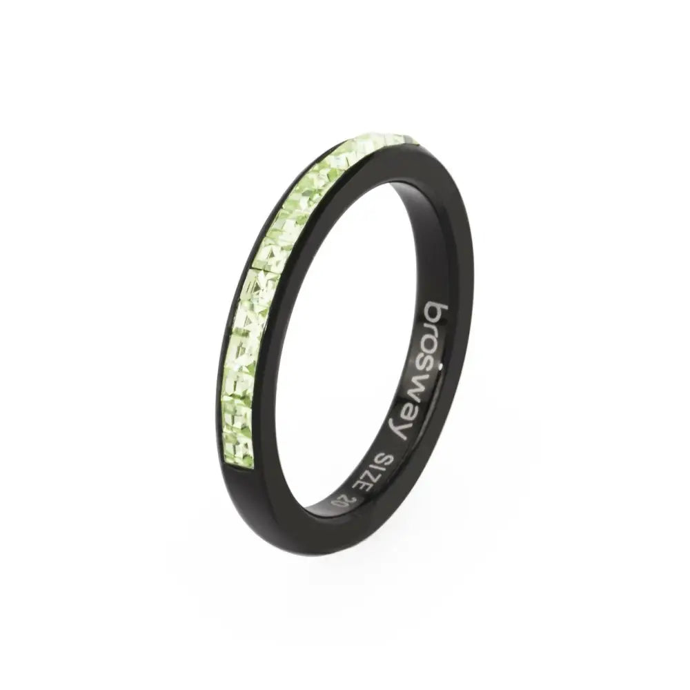 Anello donna Brosway Tring BTGC21E in gemma nera e verde, mis. 20