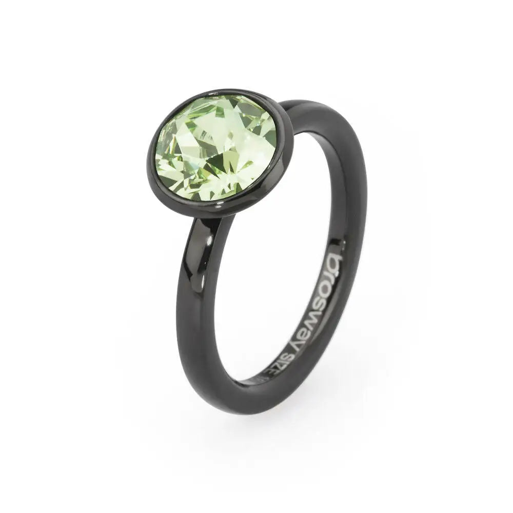 Anello donna Brosway Tring BTGC21E in gemma nera e verde, design moderno
