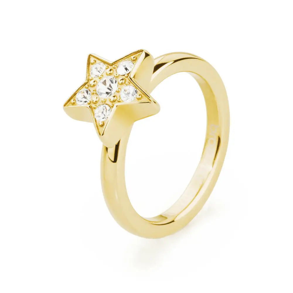 Anello donna Brosway Tring BTGC21E Mis. 20 CURIOSITA con stella d’oro e gemme trasparenti