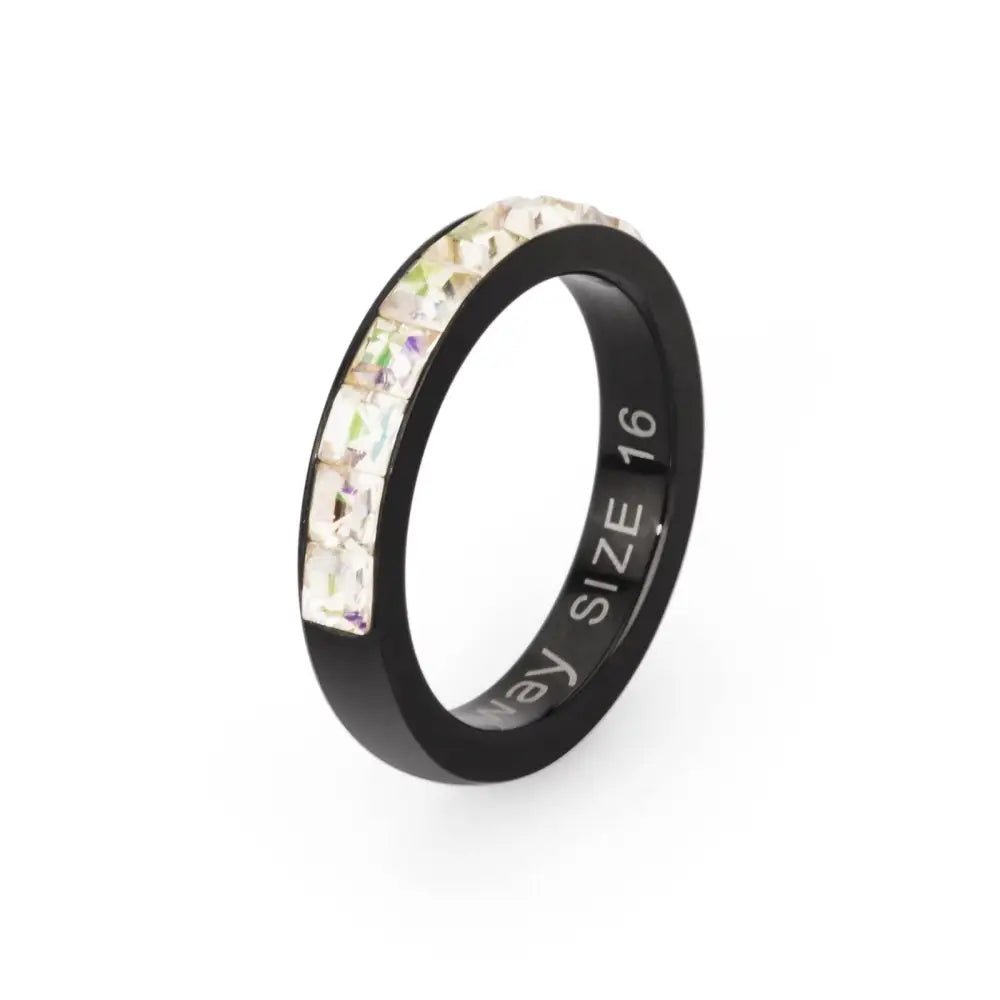 Anello donna Brosway Tring BTGC21E Mis. 20 CURIOSITA’ nero argento con gemme colorate