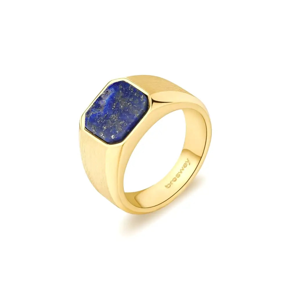Anello sigillo Brosway INK oro con pietra blu BIK130B