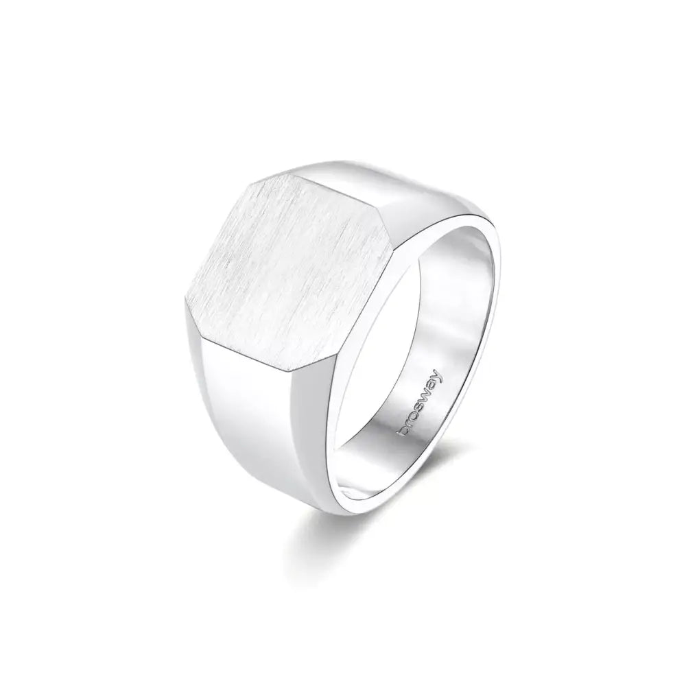 Anello sigillo argento Brosway INK BIK31D con design geometrico lucido