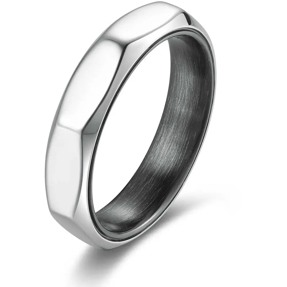 Anello Brosway Doha uomo in argento esagonale, misura 19