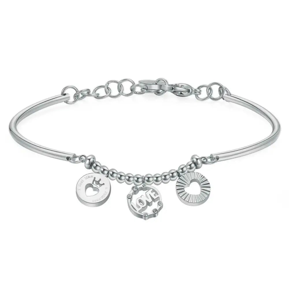 Bracciale Brosway Chakra BHK382 Amore in argento con cuori e iniziali
