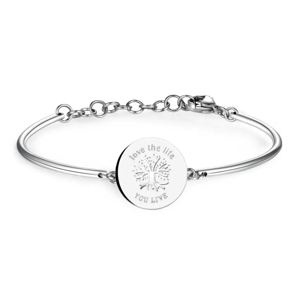 Bracciale donna Brosway Chakra Albero della Vita BHK29 in argento con incisione amoreggia la vita che vivi