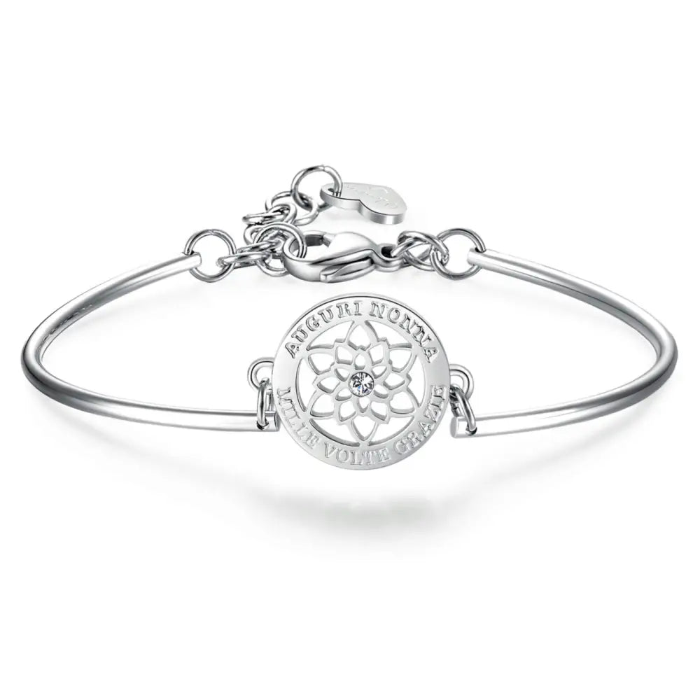 Bracciale Brosway donna chakra argento loto con chiusura regolabile e incisione