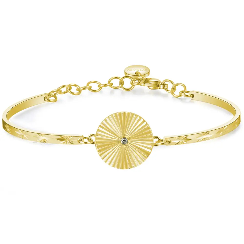 Bracciale donna Brosway Chakra Aura BHK165 in oro 18 carati con design sunburst e diamante