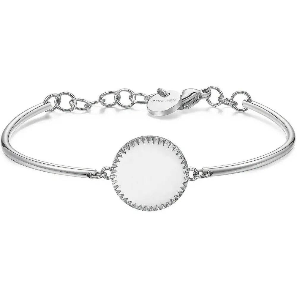 Bracciale donna Brosway Chakra BHK306 Just For Me in argento con pendente circolare e bordo dentellato