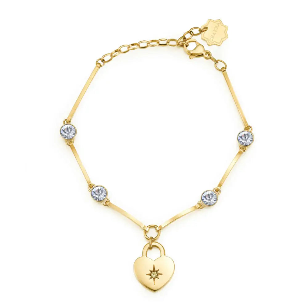 Bracciale donna Brosway Chakra Cuore BHKB020 con charm cuore oro e gemme