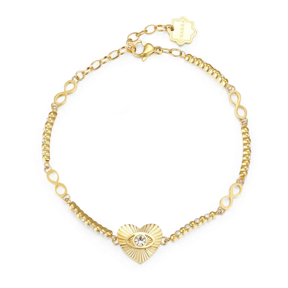 Bracciale donna Brosway Chakra Cuore BHKB023 con cuore oro e infinito