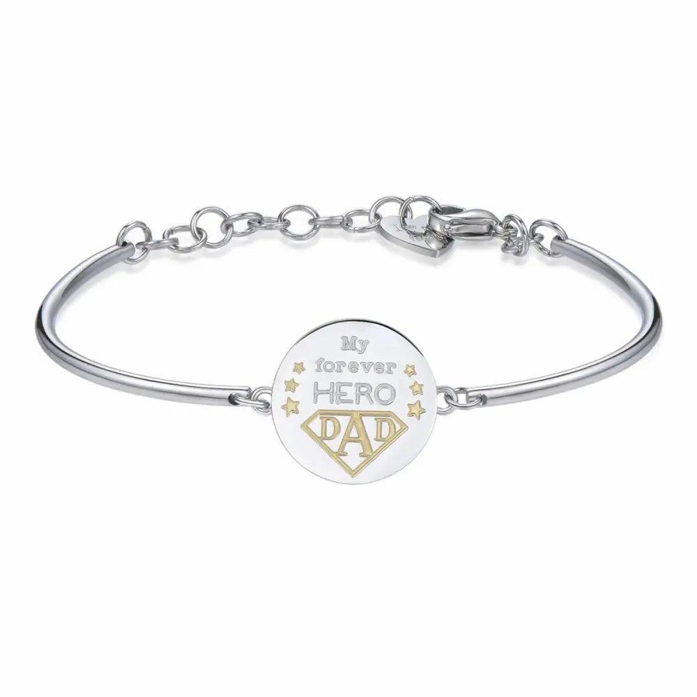 Bracciale Brosway Donna Chakra DAD BHK273 in argento con design oro mio eroe eterno papà e stelle