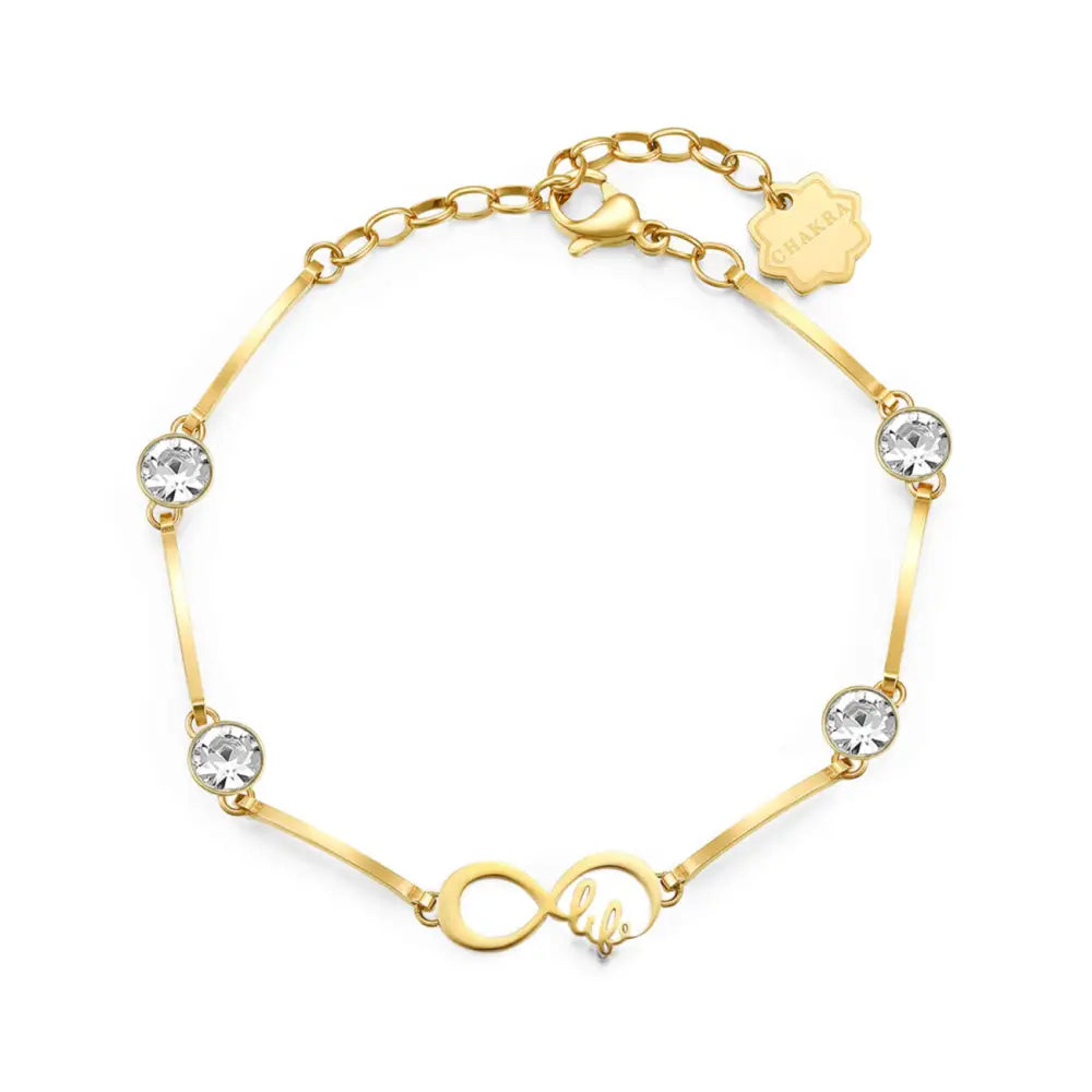 Bracciale infinito Brosway donna Chakra in oro con gemme trasparenti e charm