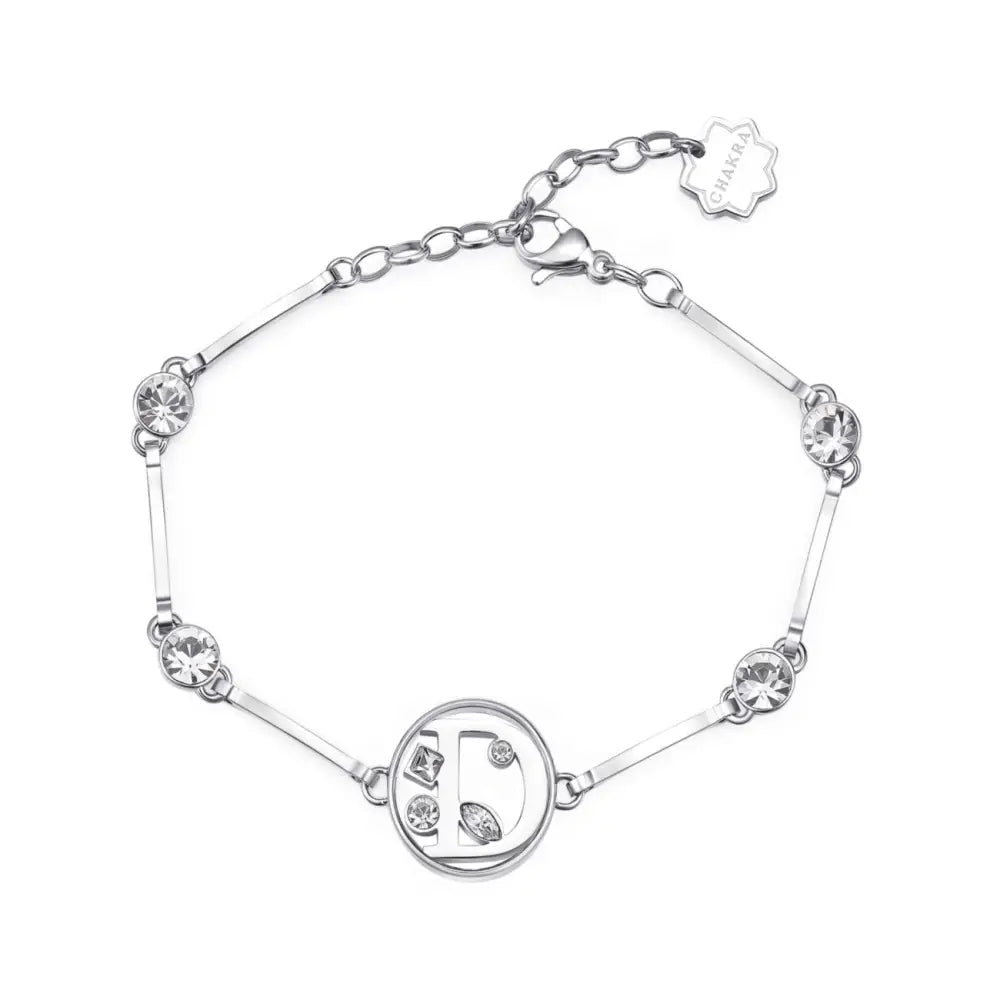 Bracciale Brosway donna Chakra iniziale D in argento con fiori e gemme