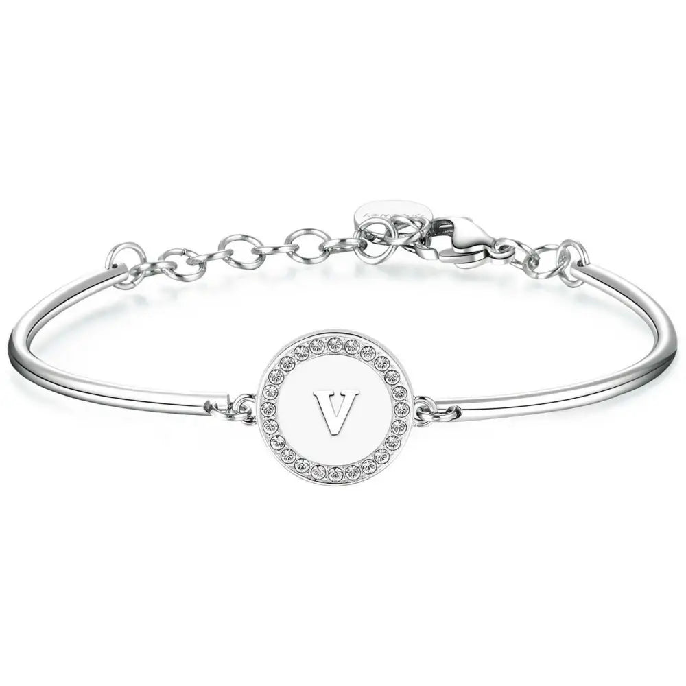 Bracciale Brosway donna Chakra lettera V con gemme trasparenti