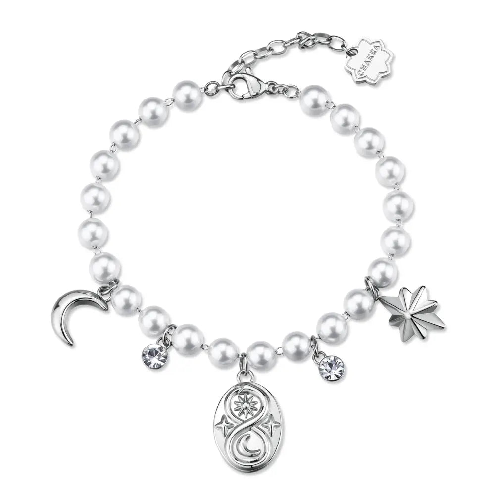 Bracciale Brosway donna Chakra Mistici Serpente BHKB294 con perle bianche e charms mistici