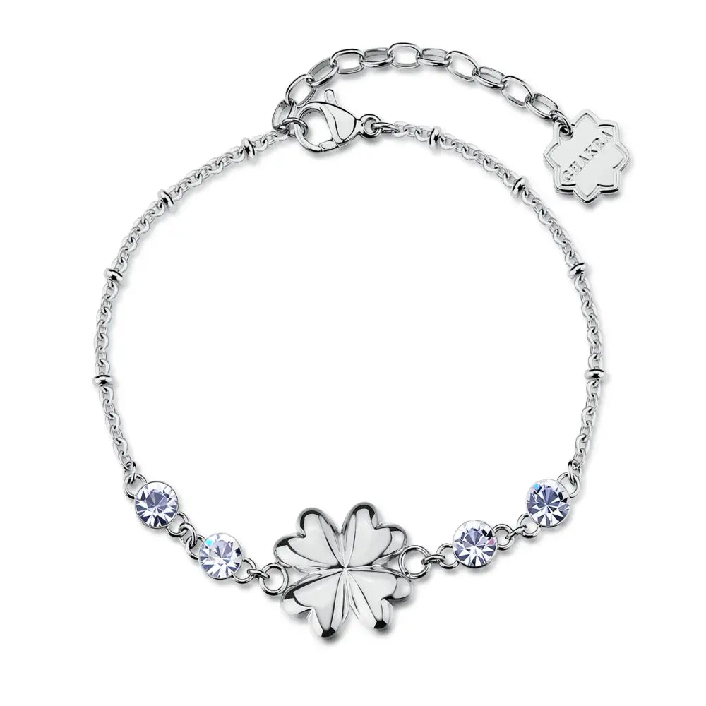 Bracciale Brosway donna Chakra portafortuna quadrifoglio argento con cristalli