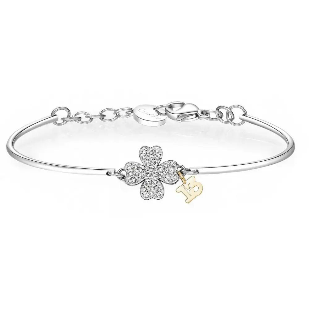 Bracciale Brosway donna Quadrifoglio in argento con ciondolo iniziale B