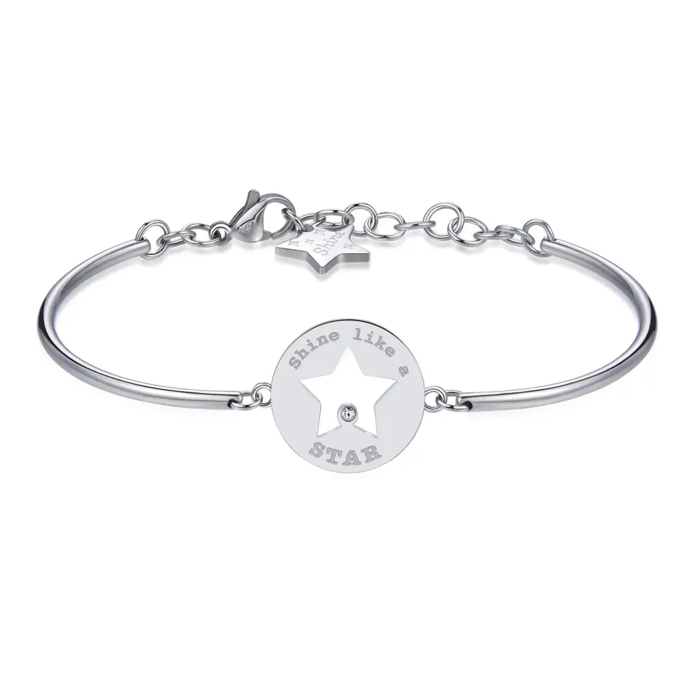 Bracciale Brosway Donna Chakra STAR BHK286 con stella d’argento, diamante e incisione shine like a star