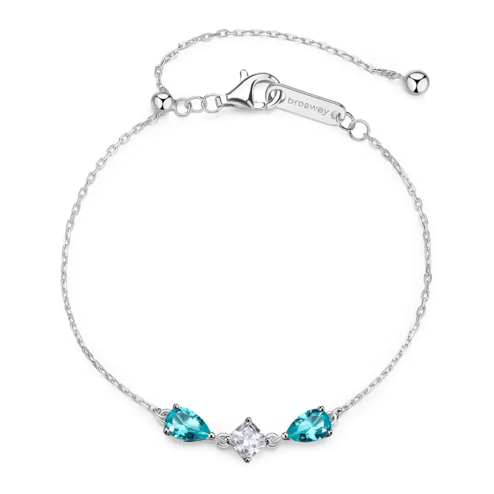 Bracciale donna Brosway Fancy FAG05 in argento 925 con pietre turchese e centrale chiara