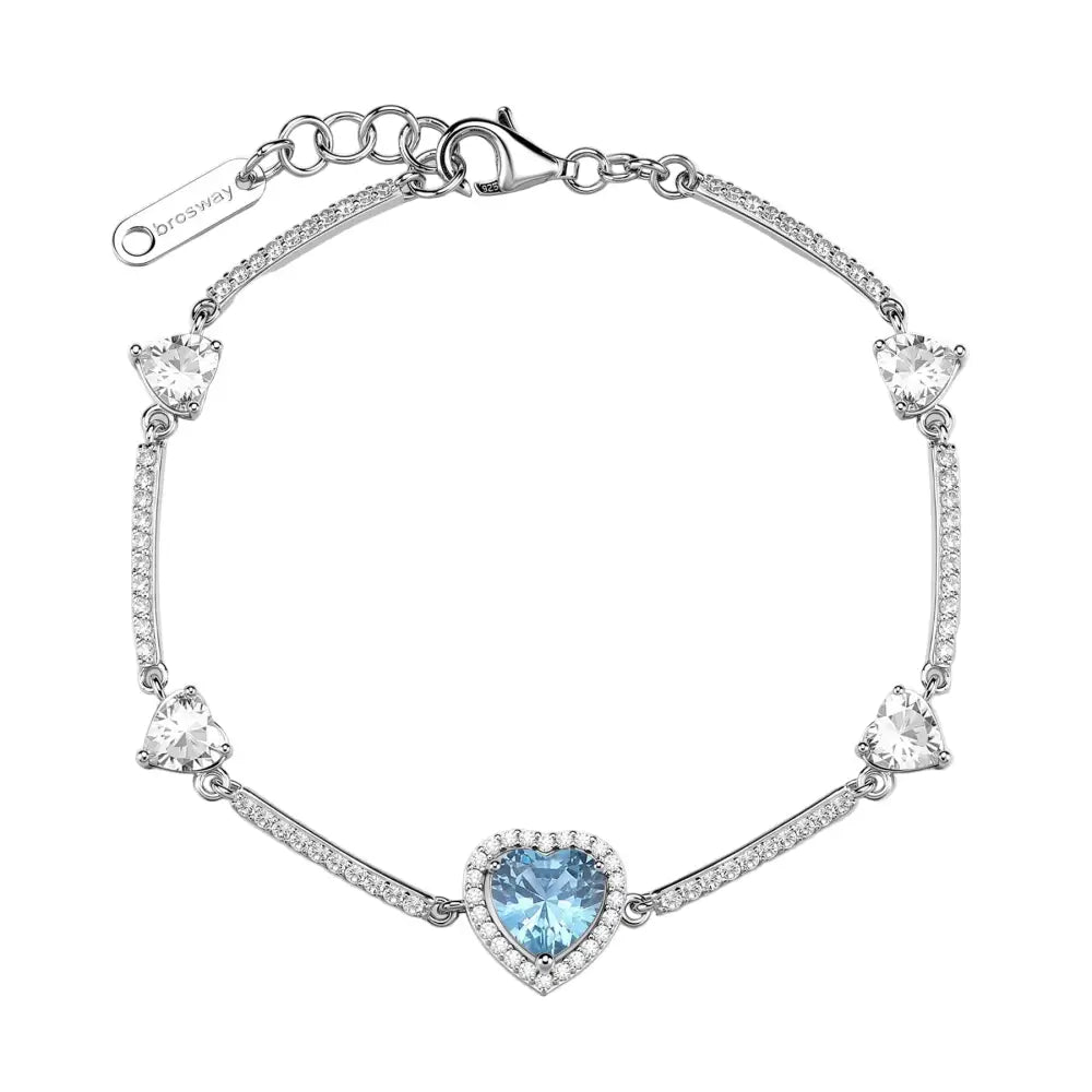 Bracciale Brosway donna in argento 925 Fancy FCL126 con cuore blu e cristalli