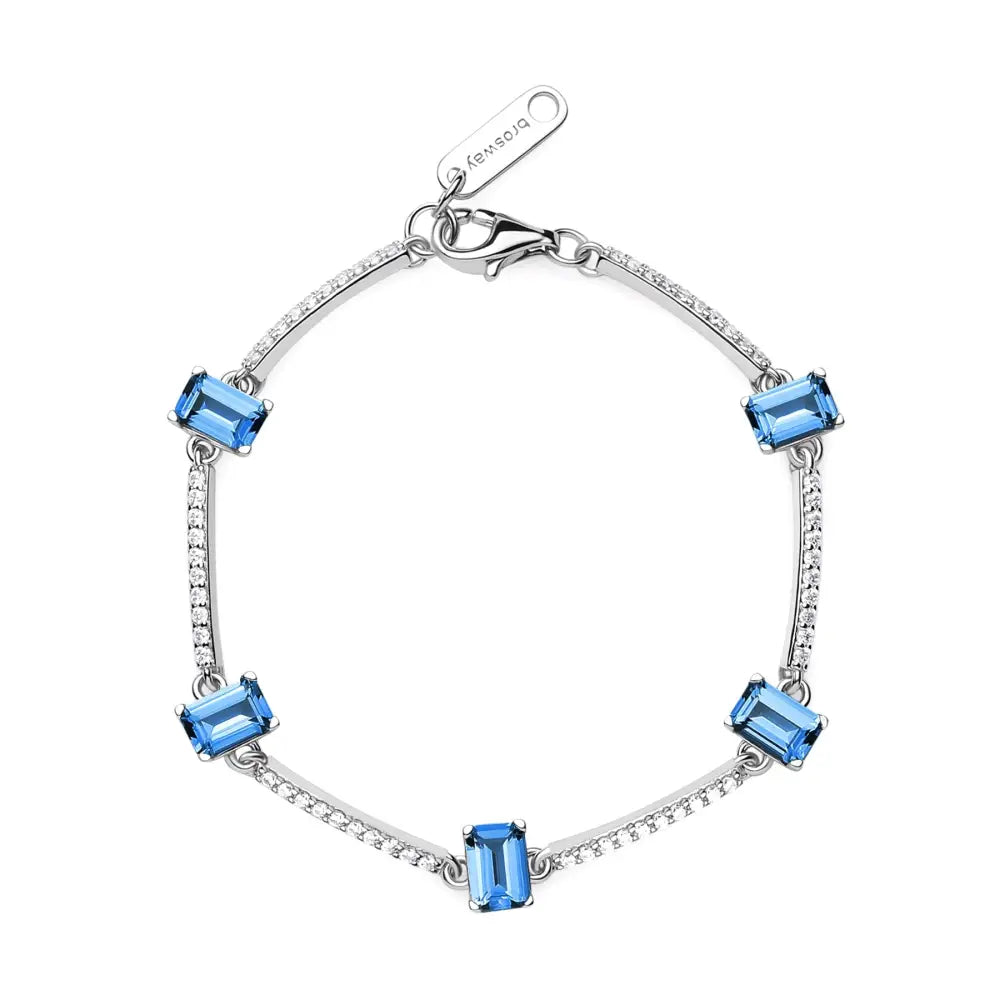 Bracciale donna Brosway in argento 925 con gemme blu e diamanti, collezione Fancy FFB04