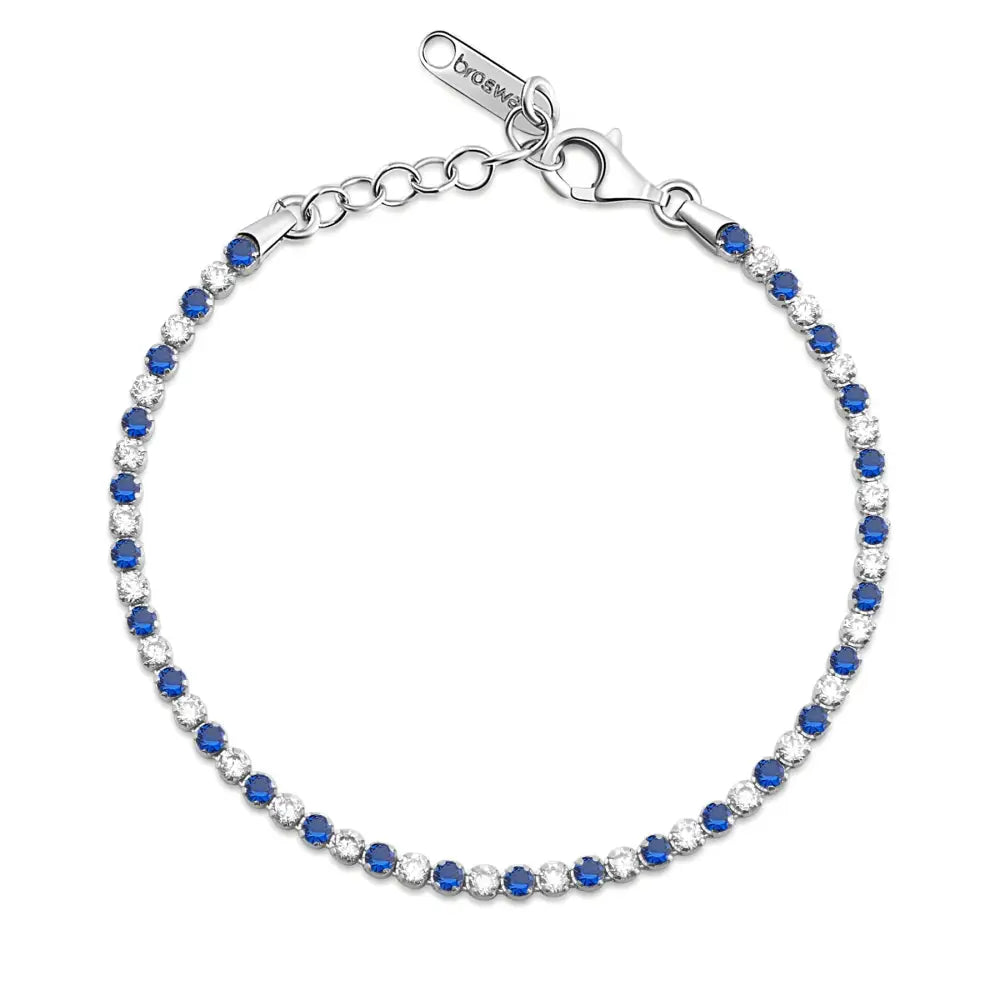 Bracciale tennis Brosway Fancy FFB117 in argento 925 con gemme blu e chiusura a gancio aragosta