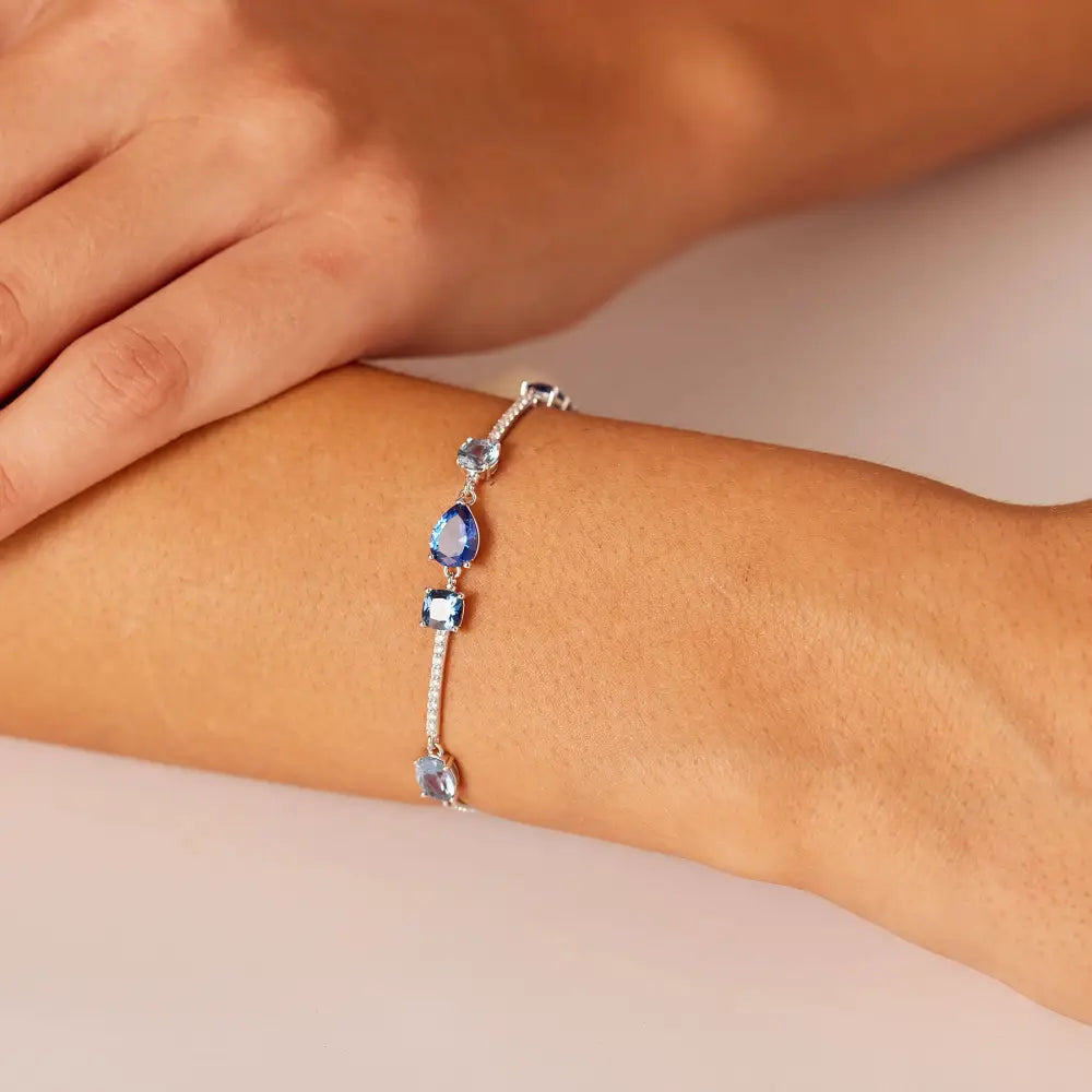 Bracciale donna Brosway Fancy FFB132 in argento 925 con gemme blu