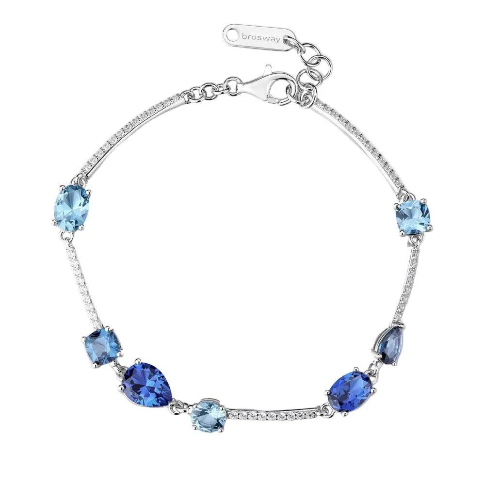 Bracciale Brosway donna argento 925 Fancy FFB132 con gemme blu e diamanti