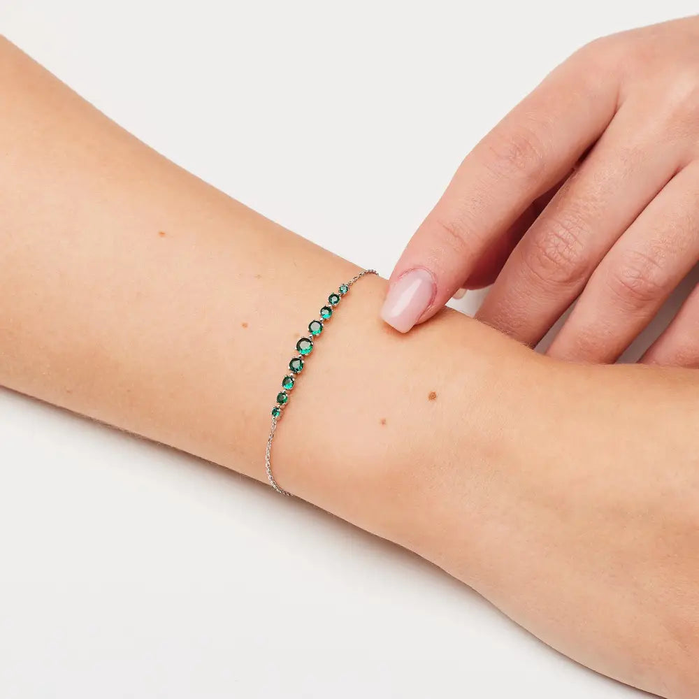 Bracciale donna Brosway in argento 925 con perline silver green