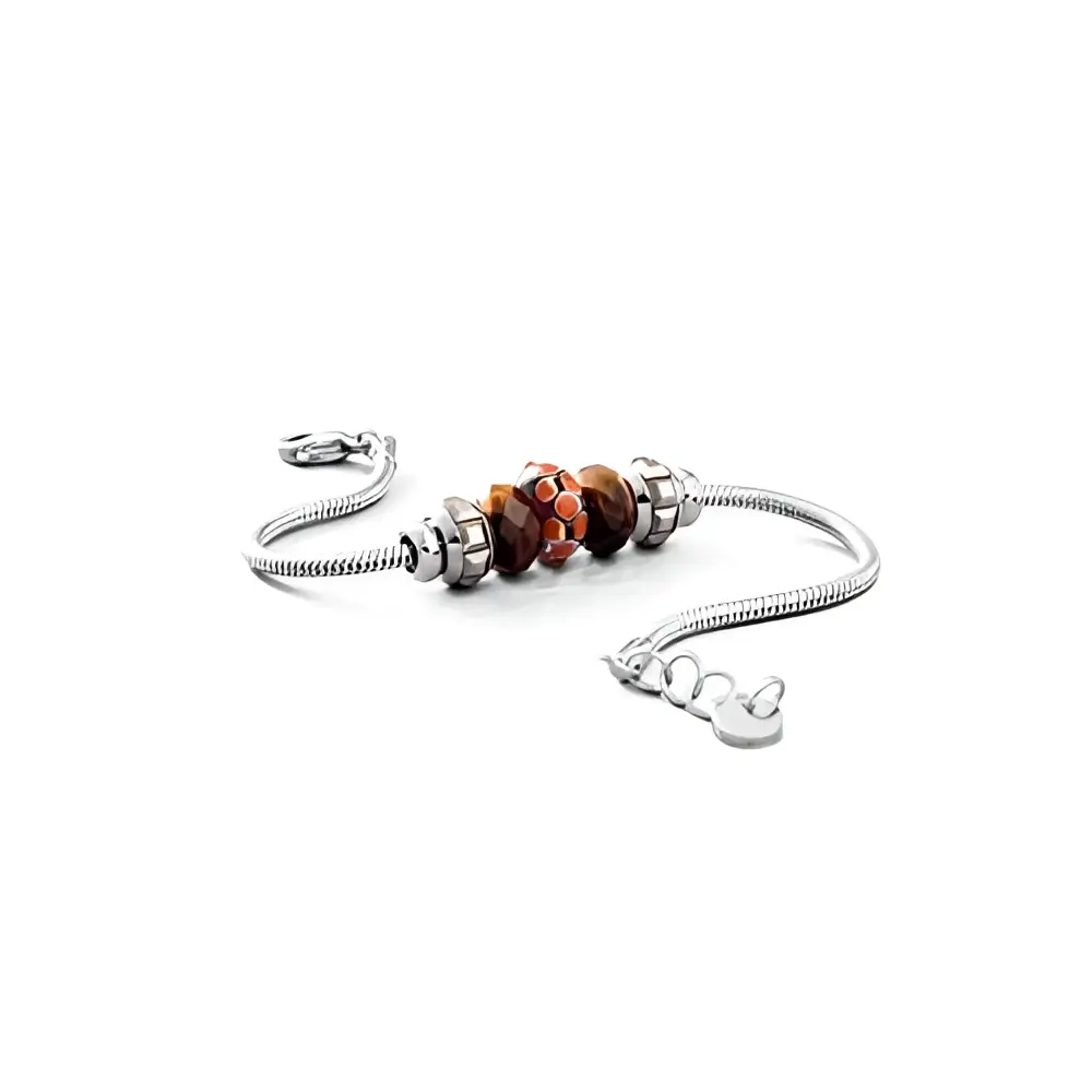 Bracciale Brosway Tres Jolie Zodiaco Scorpione con perline marroni e oro