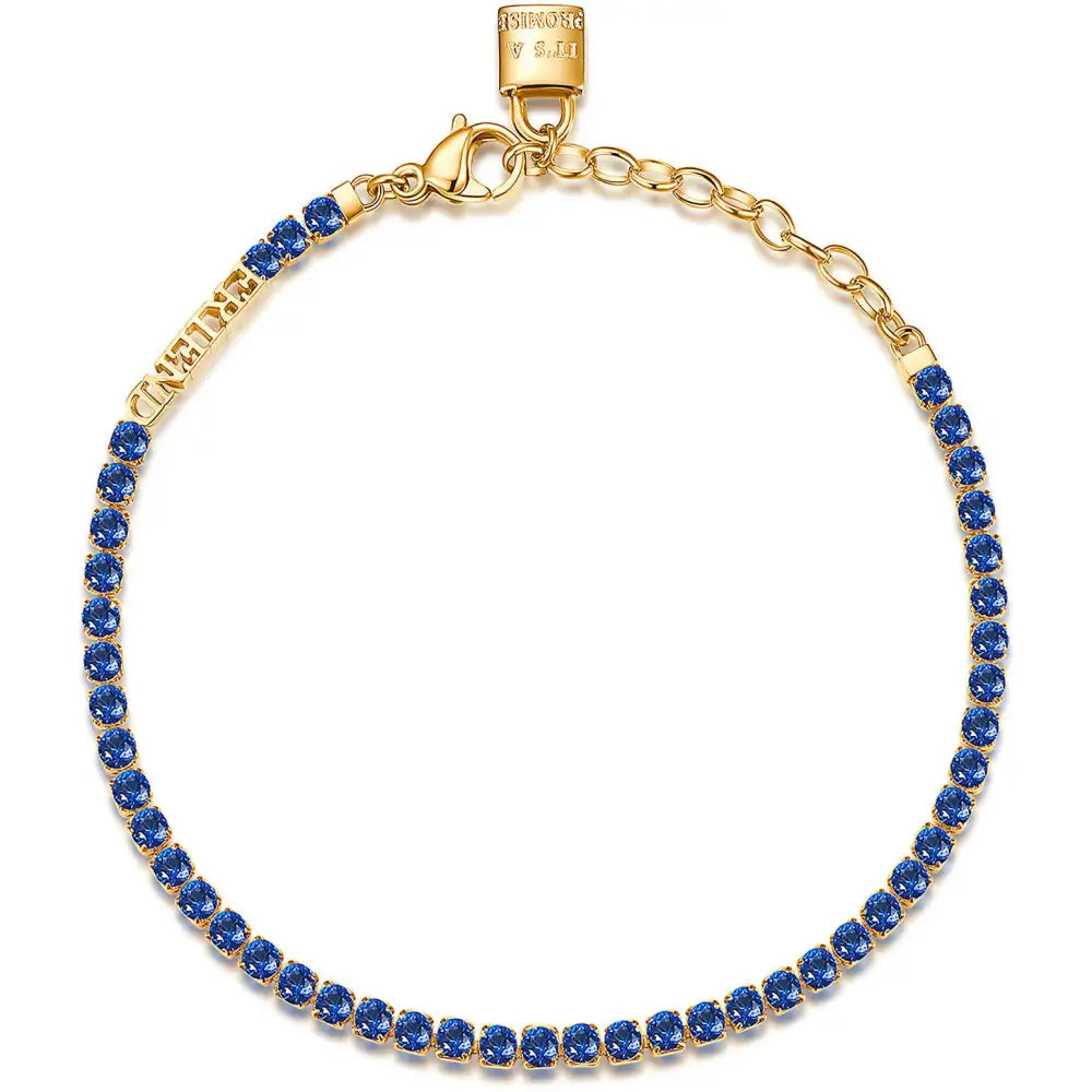 Bracciale tennis Brosway donna in oro e zaffiri blu BEI032