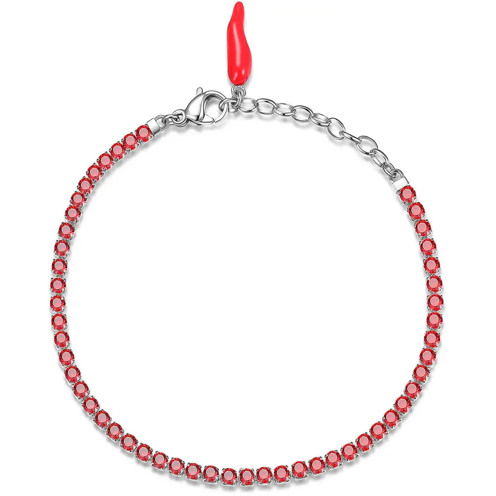 Bracciale tennis donna Brosway BEI013 in argento con strass rossi