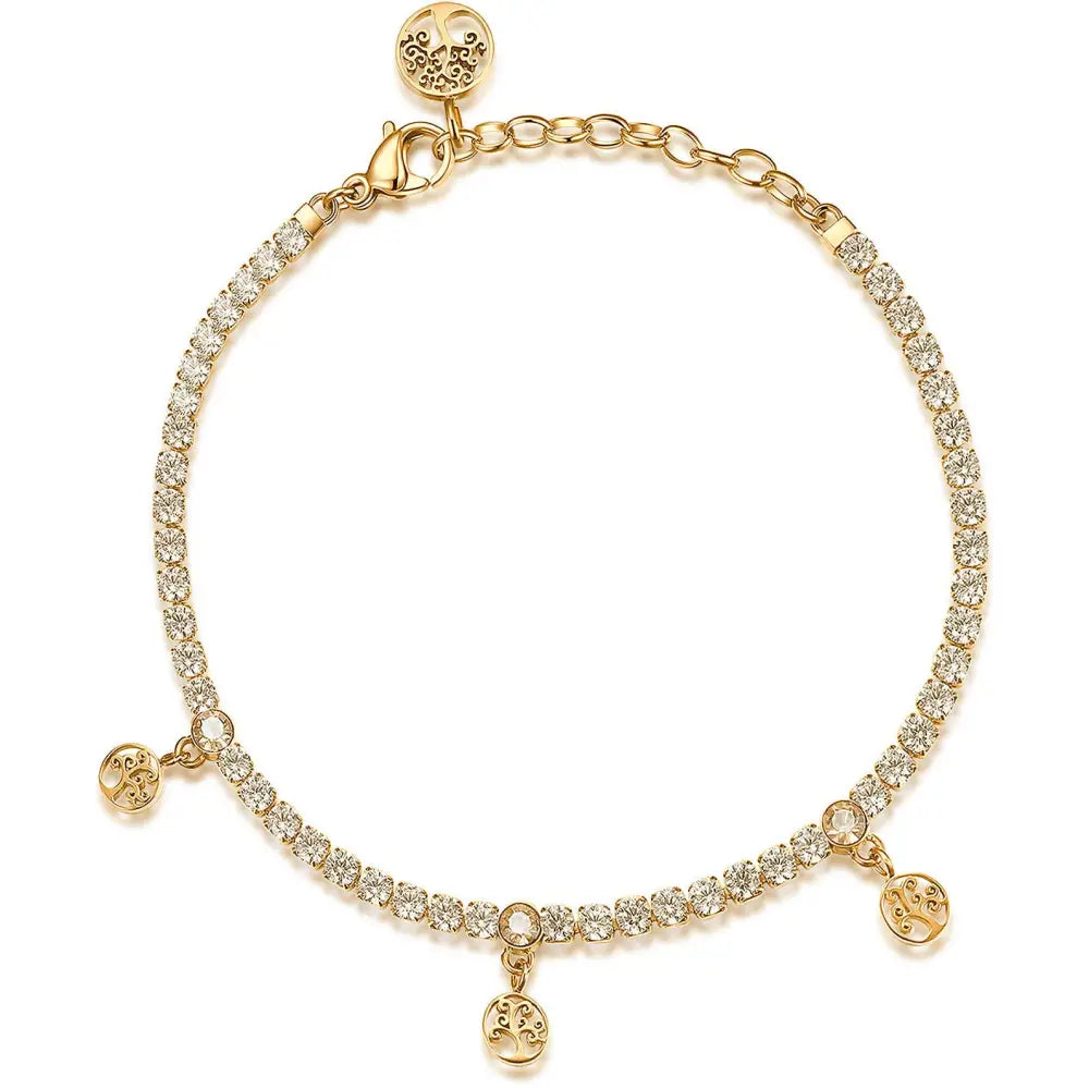Bracciale Brosway Tennis Donna Desideri Vita Rinascita oro con charm e zirconia cubica
