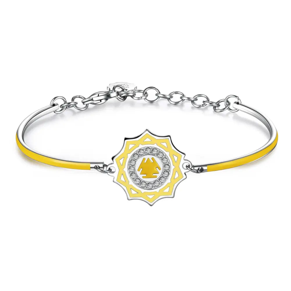 Bracciale unisex Brosway mandala giallo e argento con zirconi cubici per chakra plesso solare I DO BHK119