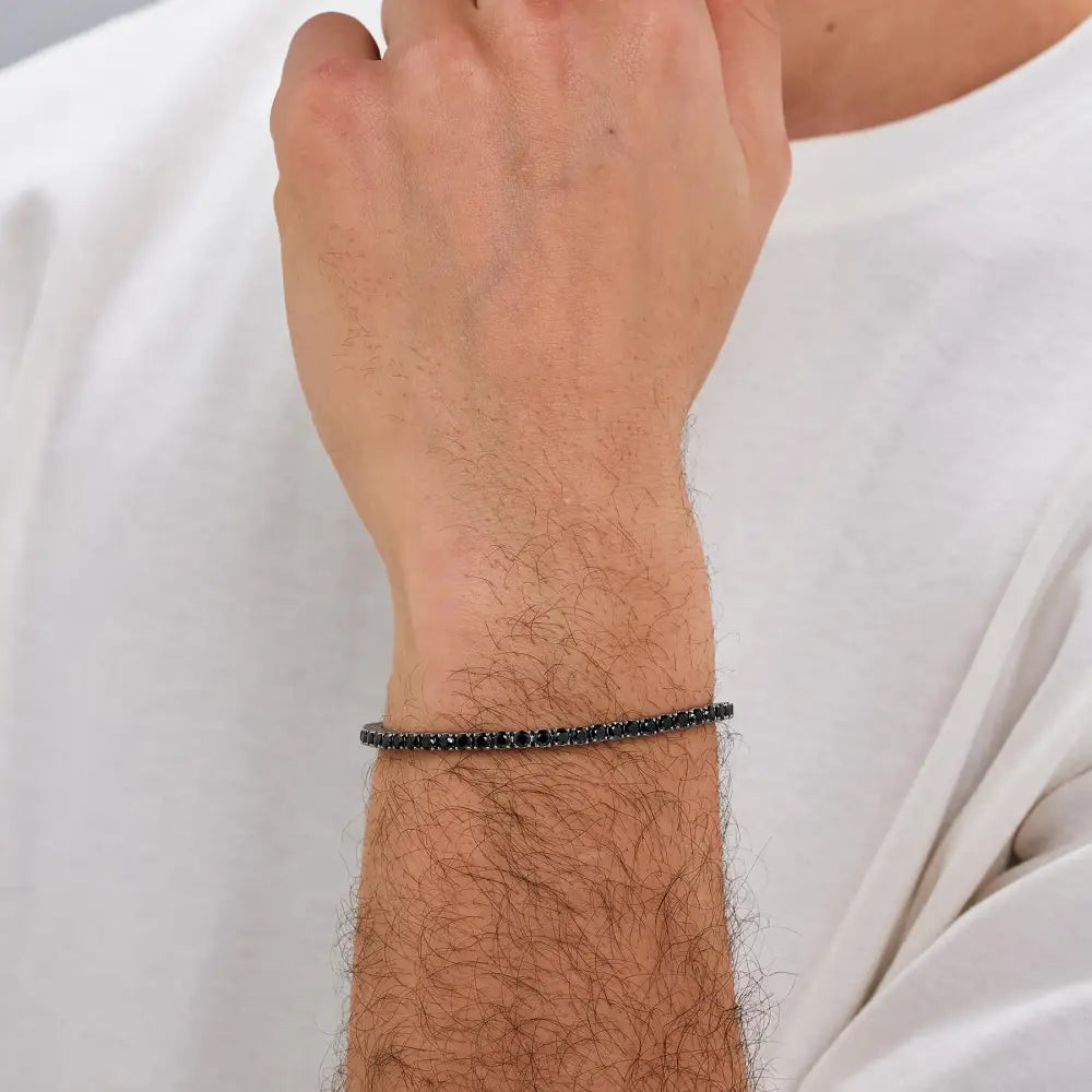 Bracciale Brosway Avantgarde Uomo BVD33 in acciaio con perline nere e accenti argento