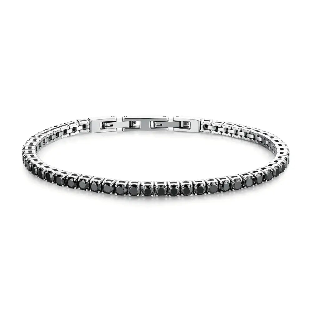 Bracciale tennis Brosway Avantgarde BVD34 in acciaio con diamanti neri