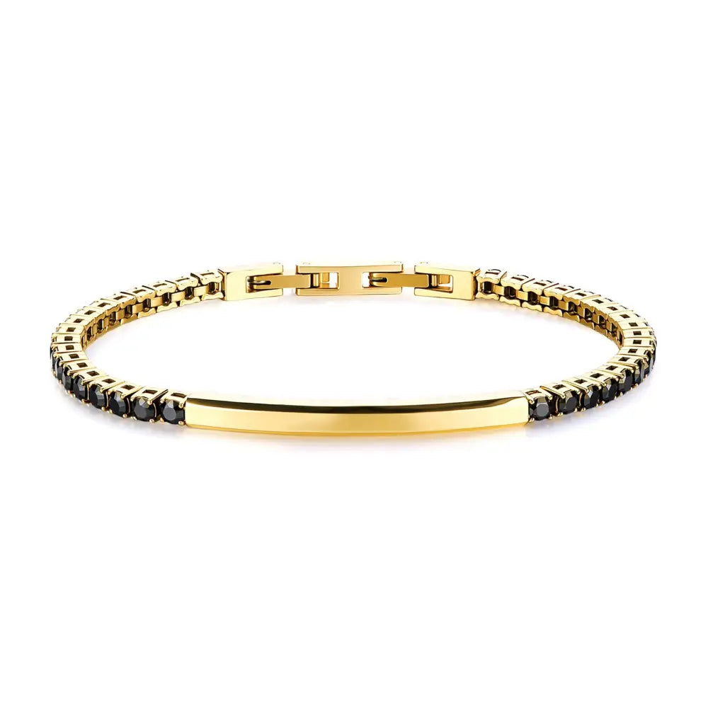 Bracciale tennis Brosway Avantgarde BVD37 in acciaio con diamanti neri oro