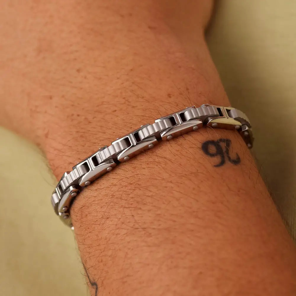 Bracciale Brosway Uomo Backliner BBC30 in acciaio silver-toned a catena intrecciata