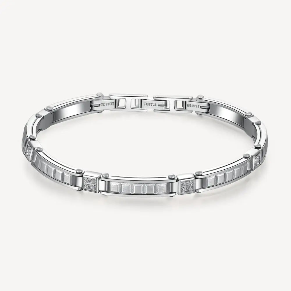 Bracciale Brosway Backliner BBC13 argento con diamanti e design geometrico