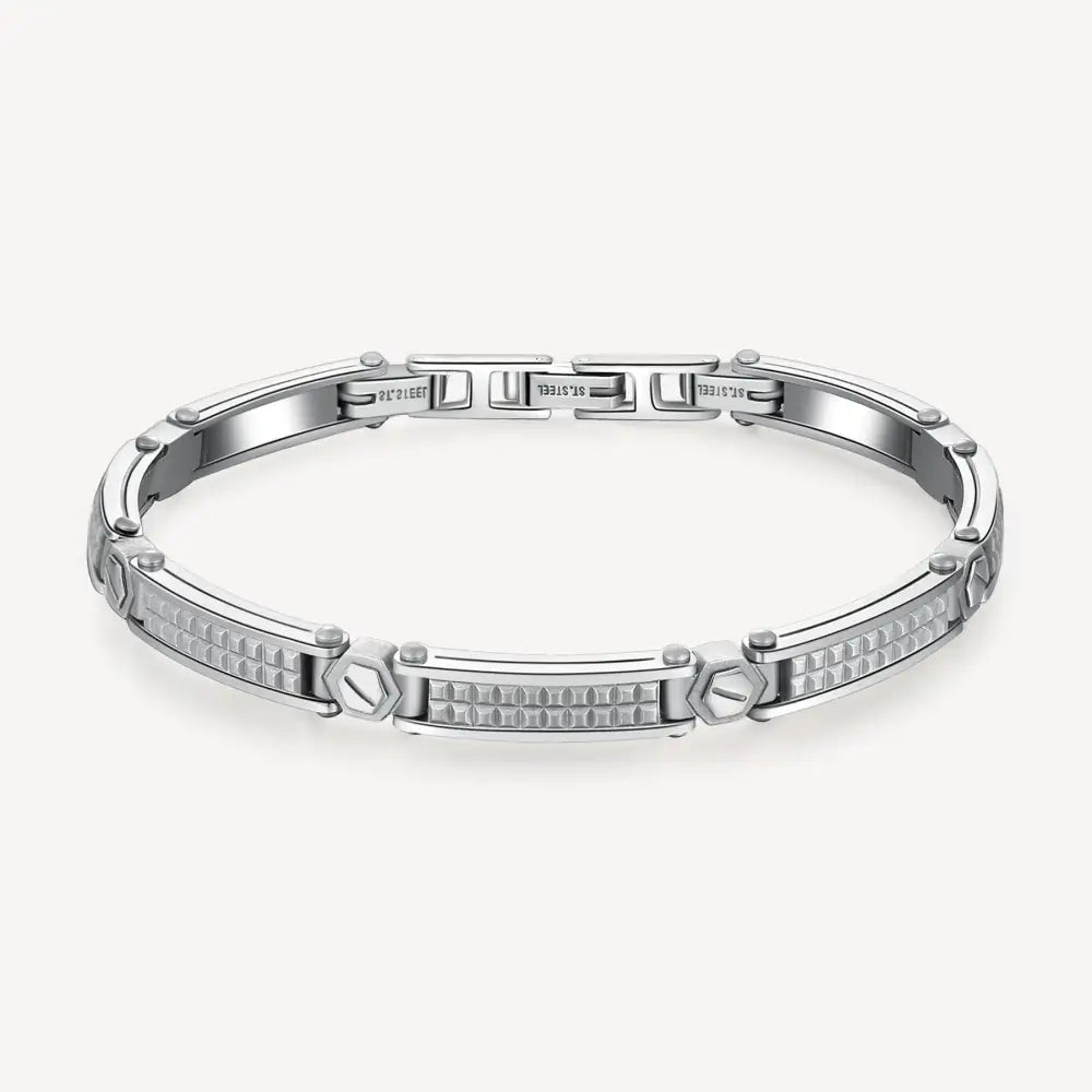 Bracciale Brosway BACKLINER BBC15 argento geometrico con texture lucida