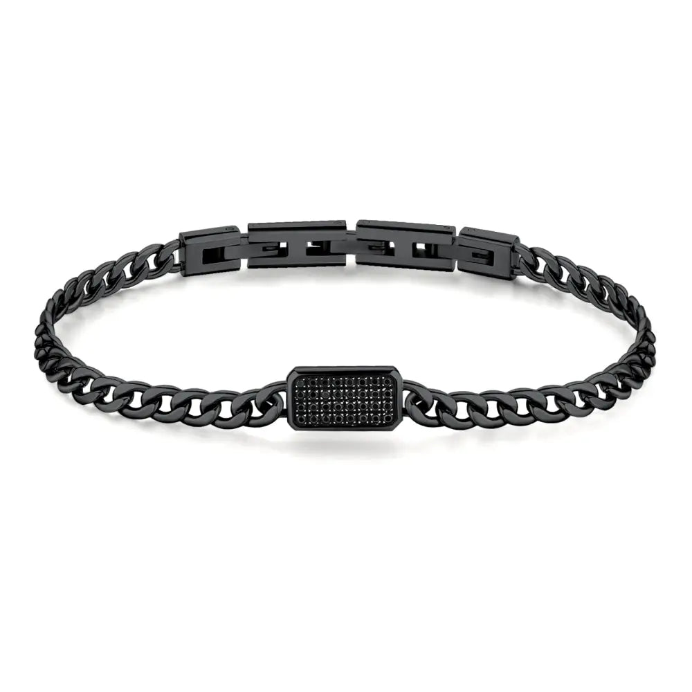 Bracciale Brosway INK BIK116 con diamanti neri e chiusura rettangolare