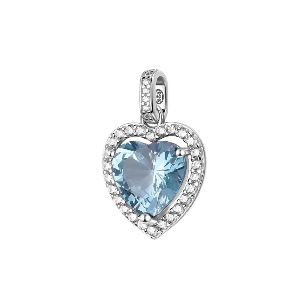 Pendente a cuore Brosway Fancy FCL125 in argento 925 con gemma azzurra e cristalli