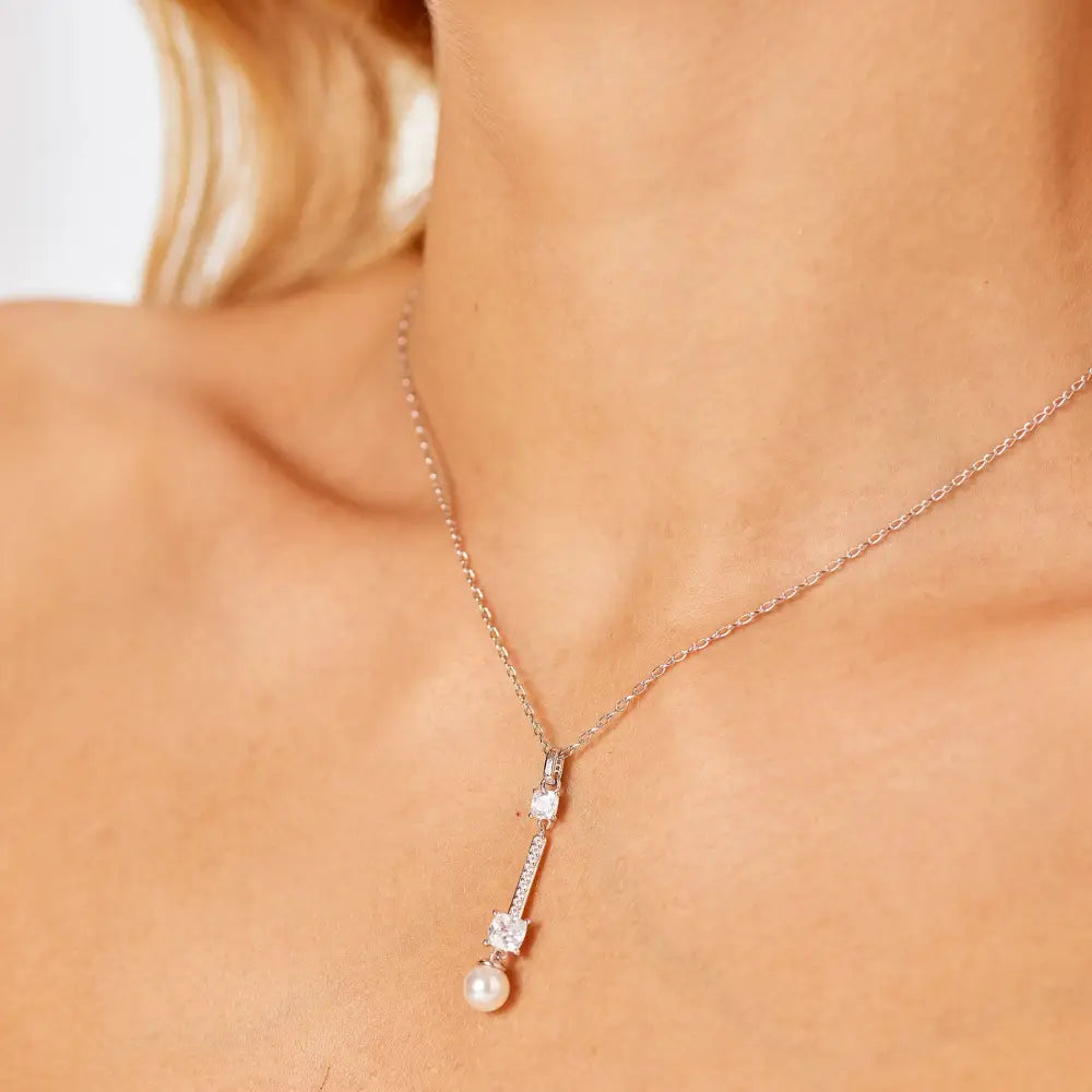 Collana Brosway Fancy FIW168 con perla, diamante e oro rosa
