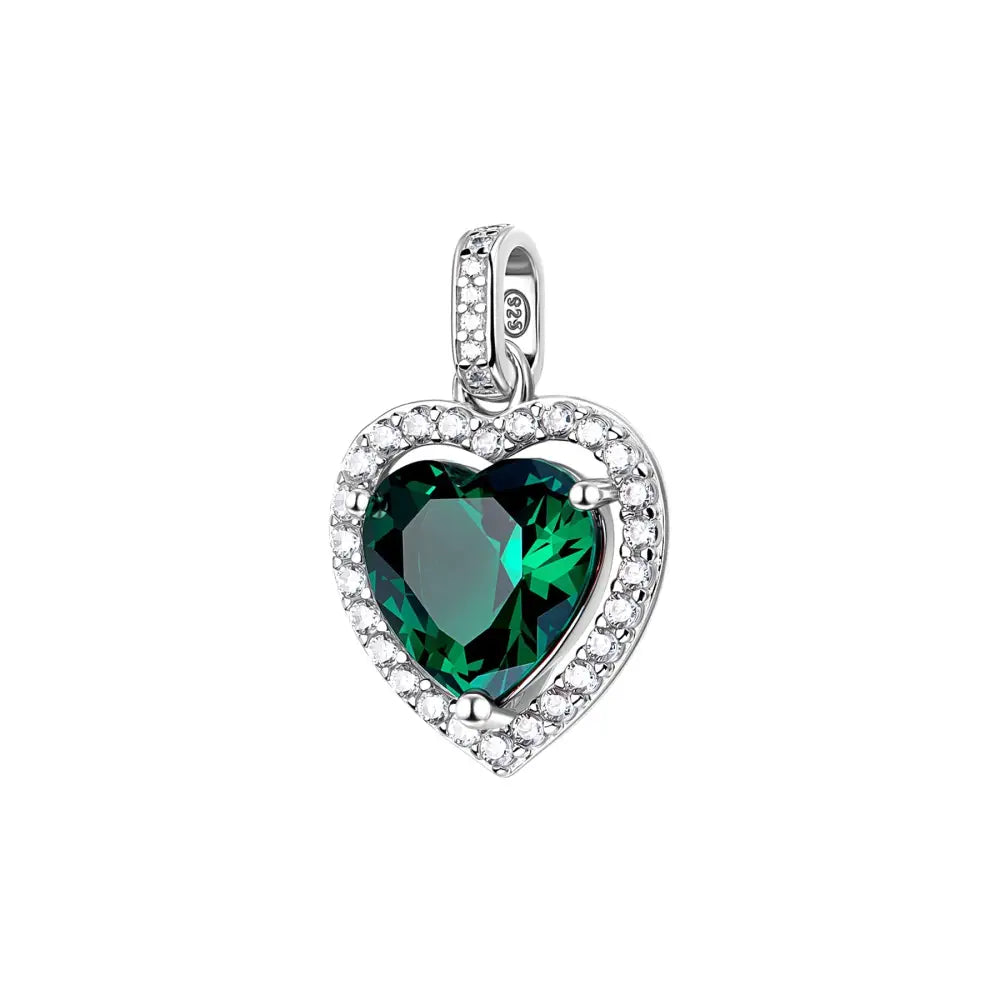 Pendente cuore verde Brosway Charm Donna in argento 925 con zirconi