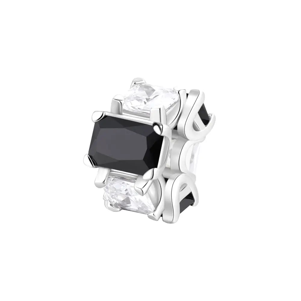 Orecchini a lobo Brosway Fancy FMB02 in argento 925 con zirconia cubica argento e nero