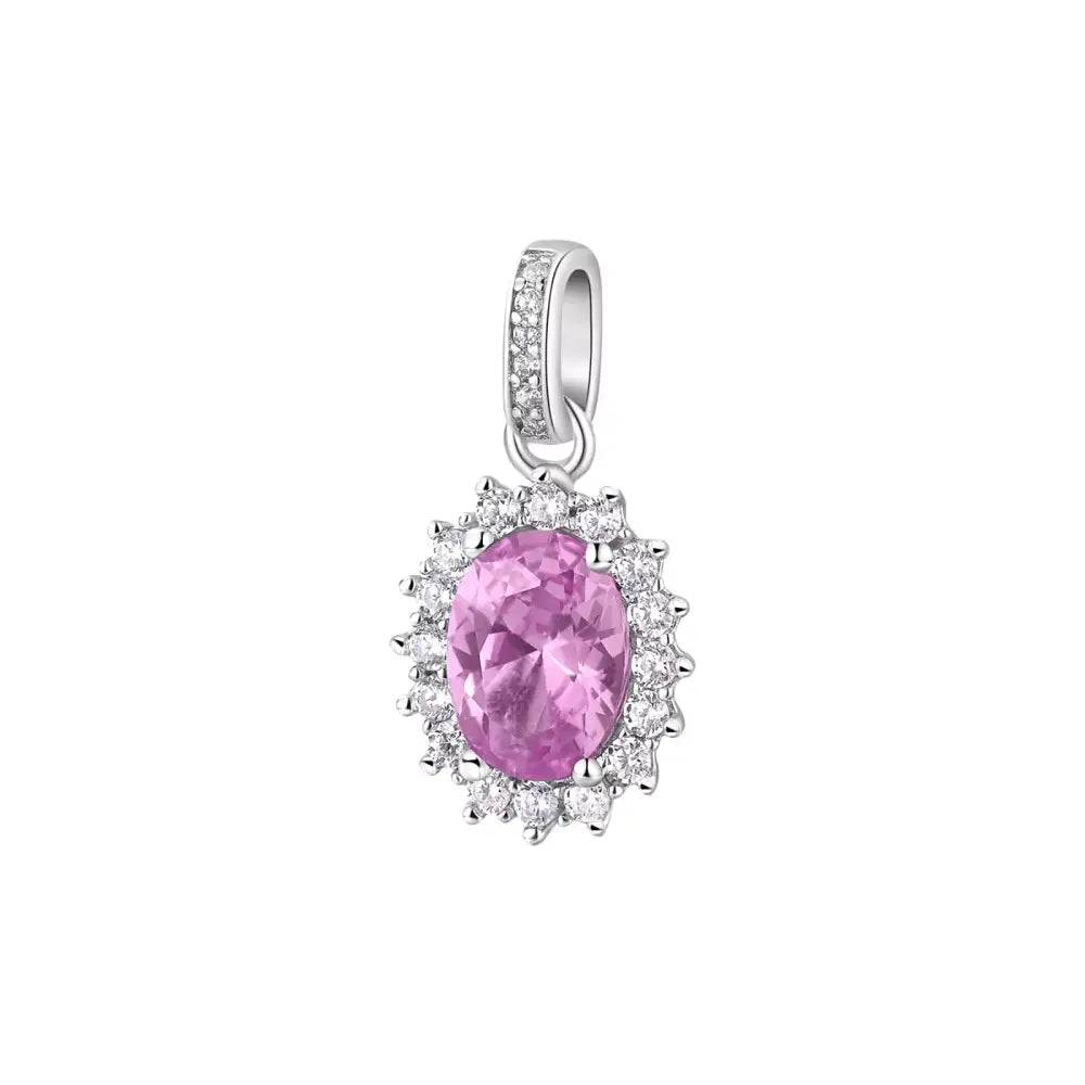 Pendente Brosway Charm Donna in argento 925 con zaffiro rosa e diamanti