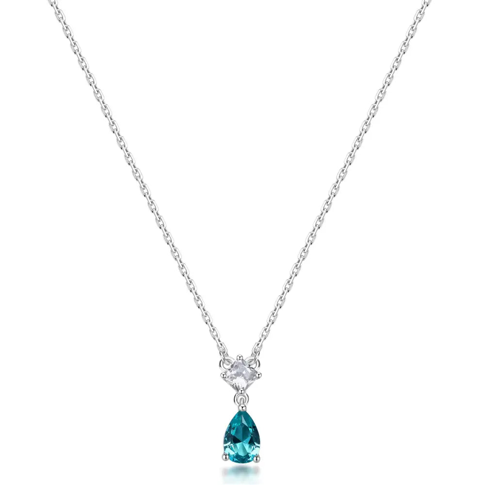 Collana Brosway Fancy FAG03 argento 925 con zirconia e goccia blu