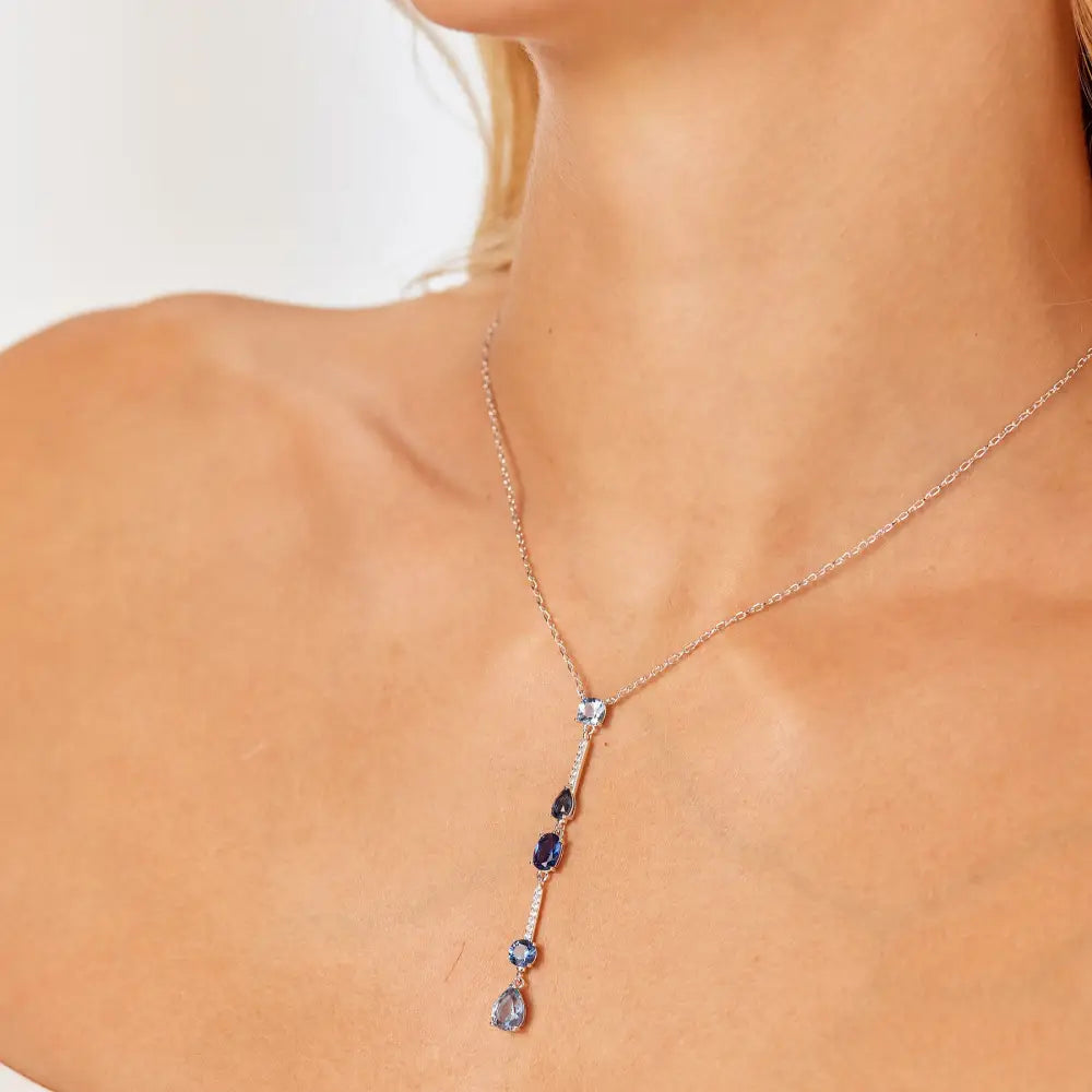 Collana Brosway Fancy FFB131 in argento 925 con zaffiri e diamanti